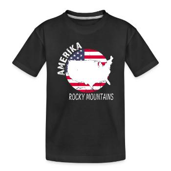 Rocky Mountains - Kinder Premium Bio T-Shirt - Schwarz - Vorne