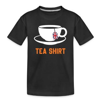 Chemise thé – Jeu de mots calme avec la tasse de thé - T-shirt bio Premium Enfant - noir - Devant
