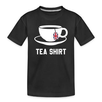 Chemise thé – Jeu de mots calme avec la tasse de thé - T-shirt bio Premium Enfant - noir - Devant
