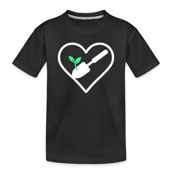 Heart Gardening – Design amoureux de la nature - T-shirt bio Premium Enfant - noir - Devant