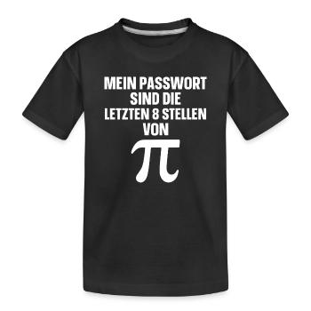 Die letzten 8 Stellen von PI - Kinder Premium Bio T-Shirt - Schwarz - Vorne