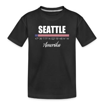 Seattle - Kids' Premium Organic T-Shirt - black - Front