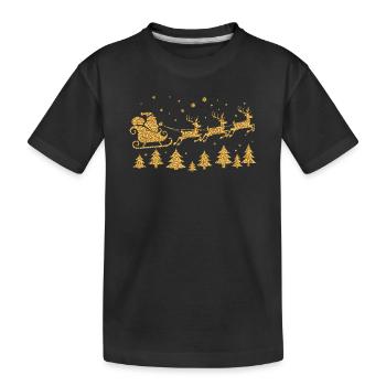 Père Noël Renais Grêle du Père Noël en or noble - T-shirt bio Premium Enfant - noir - Devant