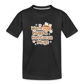 Câlins chaleureux Tasse de cacao - T-shirt bio Premium Enfant - noir - Devant