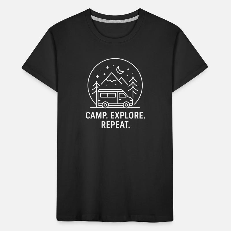 Vanlife Night: Camp Explore Repeat Kids' Premium Organic T-Shirt