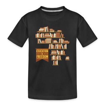 Bildung ist Freiheit – Black History Pride - Kinder Premium Bio T-Shirt - Schwarz - Vorne