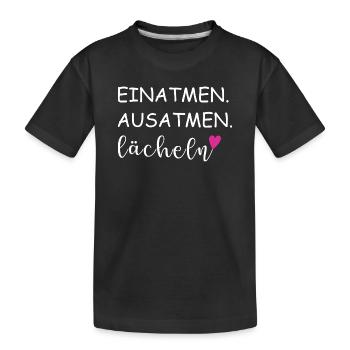 Inspire, expire, sourire, expressions - T-shirt bio Premium Enfant - noir - Devant