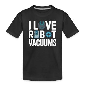 J’adore les aspirateurs robots aspirateurs robots - T-shirt bio Premium Enfant - noir - Devant