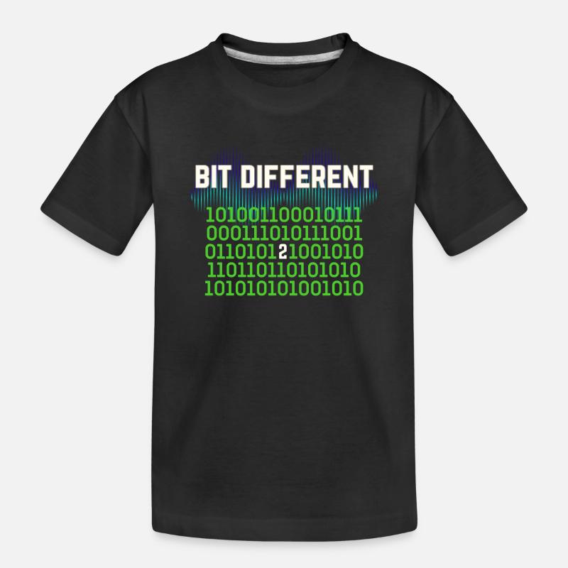 Bit Different - Nerdy Binary Error Design - Kids' Premium Organic T-Shirt - black
