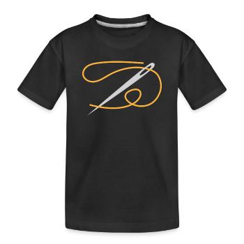 Ornement en aiguille en fil d’or - T-shirt bio Premium Enfant - noir - Devant