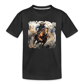 Style de peinture dynamique du Wild West Rider - T-shirt bio Premium Enfant - noir - Devant