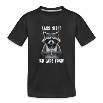 Laisse-moi partir! Je charge toujours – Café raton laveur fatigué - T-shirt bio Premium Enfant - noir - Devant
