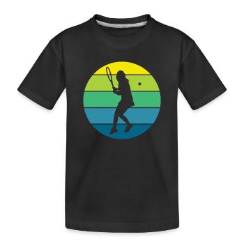 Tennis - Kinder Premium Bio T-Shirt - Schwarz - Vorne