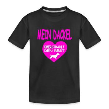 Dackel - Kinder Premium Bio T-Shirt - Schwarz - Vorne