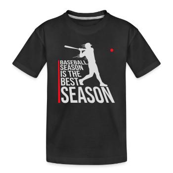 La saison de baseball est la meilleure saison des sports de fans - T-shirt bio Premium Enfant - noir - Devant