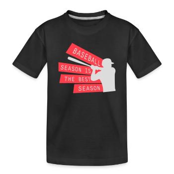 La saison de baseball est la meilleure saison des sports de fans - T-shirt bio Premium Enfant - noir - Devant