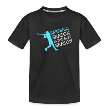 La saison de baseball est la meilleure saison des sports de fans - T-shirt bio Premium Enfant - noir - Devant