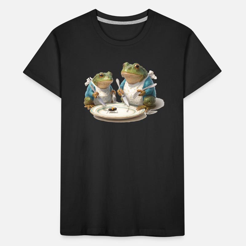 Frosch-Dinner: Fliege am Teller Kinder Premium Bio T-Shirt
