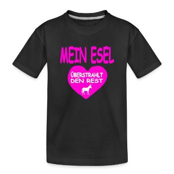 Esel - Kinder Premium Bio T-Shirt - Schwarz - Vorne