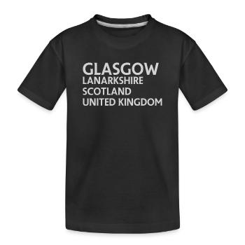 Glasgow – Scotland Textdesign - T-shirt bio Premium Enfant - noir - Devant