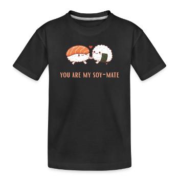 Duo amour de sushi Soja âme sœur - T-shirt bio Premium Enfant - noir - Devant