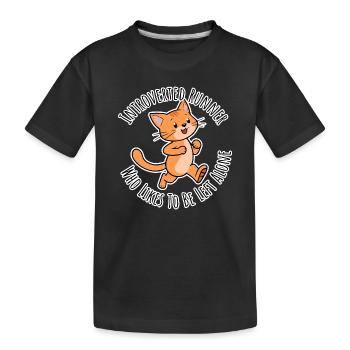 Intovertierter Läufer will alleine gelassen werden - Kinder Premium Bio T-Shirt - Schwarz - Vorne