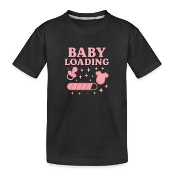 Baby Loading Grafik – Schnuller & Windel Sterne - Kinder Premium Bio T-Shirt - Schwarz - Vorne