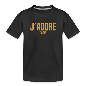 J´Adore Paris - I love Paris - France - Frankreich - Kinder Premium Bio T-Shirt - Schwarz - Vorne
