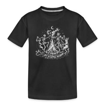 Moonlit Skeleton, king, rabbit nad ra Dance Circle - Kids' Premium Organic T-Shirt - black - Front