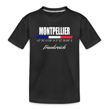 Montpellier - Kinder Premium Bio T-Shirt - Schwarz - Vorne
