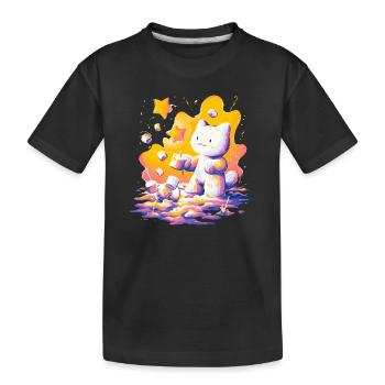 Cat Cosmos Neon Palette - Kids' Premium Organic T-Shirt - black - Front