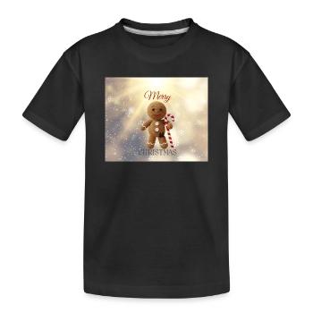 Noël du bonhomme en pain d’épices avec des cannes d’orge d’orge - T-shirt bio Premium Enfant - noir - Devant