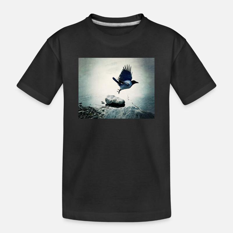 Crow's Flight - Kids' Premium Organic T-Shirt - black