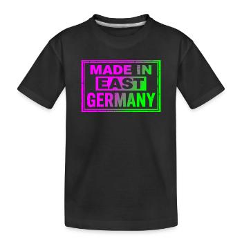 Sac à casquettes rétro Ostalgie Neon fabriqué en Allemagne de l’Est - T-shirt bio Premium Enfant - noir - Devant