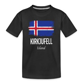 Kirkjufell - Kinder Premium Bio T-Shirt - Schwarz - Vorne