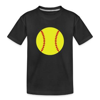 Softball - Kids' Premium Organic T-Shirt - black - Front