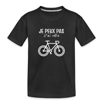logo vélo, phrase drôle pour fans de cyclisme - T-shirt bio Premium Enfant - noir - Devant