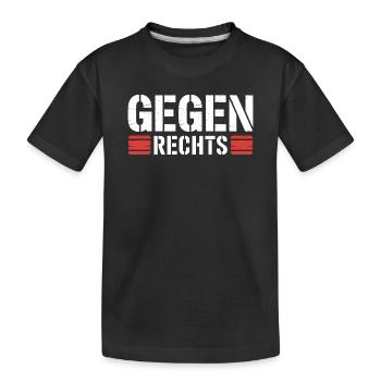 Contre la droite - Slogan drôle Antifa - T-shirt bio Premium Enfant - noir - Devant