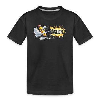 Possible pencil action - Kids' Premium Organic T-Shirt - black - Front