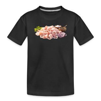 Rohfisch Aufschnitt Salz Zwiebel - Stroganina - Kids' Premium Organic T-Shirt - black - Front