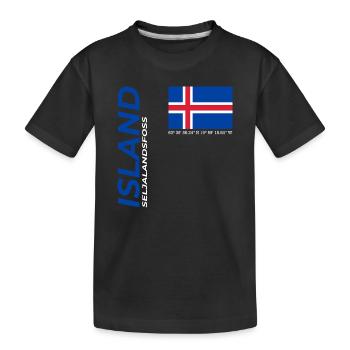 Seljalandsfoss - Kinder Premium Bio T-Shirt - Schwarz - Vorne