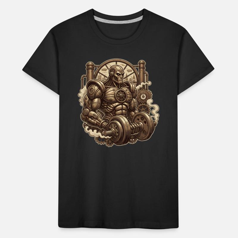 Steampunk Muscles Kids' Premium Organic T-Shirt