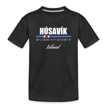 Húsavík  - Kinder Premium Bio T-Shirt - Schwarz - Vorne