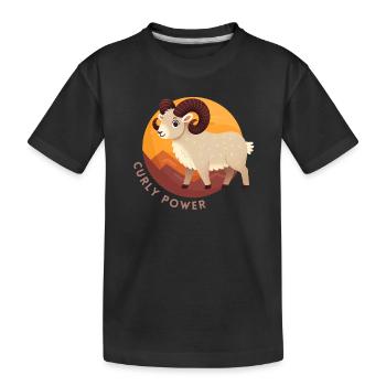 Aries Curly Power - Kids' Premium Organic T-Shirt - black - Front