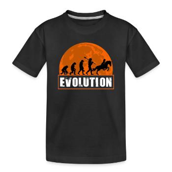 Horse Racing Evolution Equestrian Jockey Sunset - Kids' Premium Organic T-Shirt - black - Front