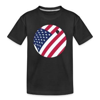 USA Flagge Tischtennisball Patriotisches Tischtennis - Kinder Premium Bio T-Shirt - Schwarz - Vorne