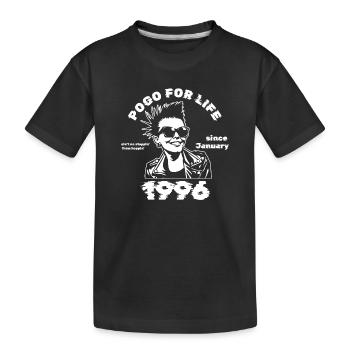 30th Birthday Pogo for life since 01/1996 - Kids' Premium Organic T-Shirt - black - Front