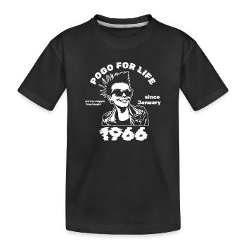 60. Birthday Pogo for life since 01/1966 - Kids' Premium Organic T-Shirt - black - Front