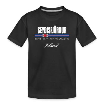 Seyðisfjörður - Kinder Premium Bio T-Shirt - Schwarz - Vorne