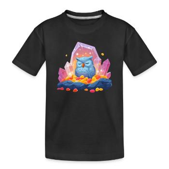 Grotte de Cristal de la Chouette Méditatrice - T-shirt bio Premium Enfant - noir - Devant